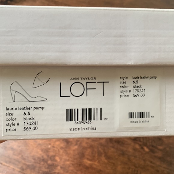 LOFT Laurie Black/Brown Pointy-Toe Croc Embossed Leather Pump Heels Size 6.5 - Picture 15 of 16